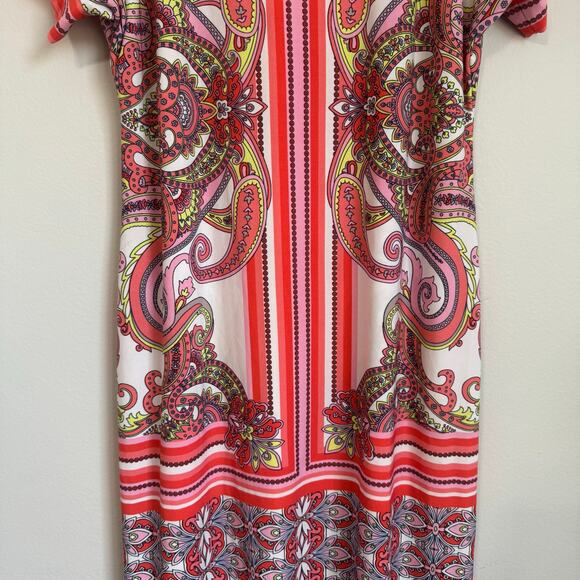 Studio One NY Dress Size Small Shift Pink Paisley Office Career Cocktail Barbie - Picture 2 of 10